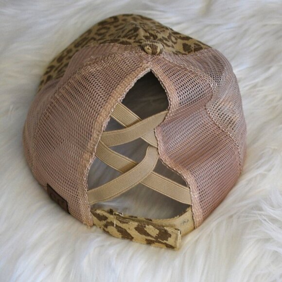 Cheetah Print Animal Print Brown Tan Adjustable Hat CC Exclusives - Picture 3 of 3